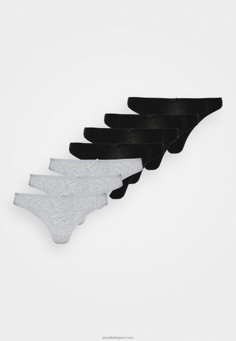 sievietes Georgina 7pp siksnas kokvilnas siksnas melnas/pelēkas 2LHT976 Anna Field