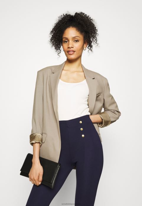 sievietes punto legingi ar pogas detaļu legingi bikses tumši zilas 2LHT654 Anna Field