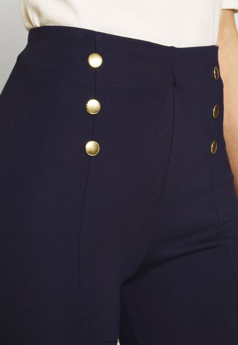 sievietes punto legingi ar pogas detaļu legingi bikses tumši zilas 2LHT654 Anna Field