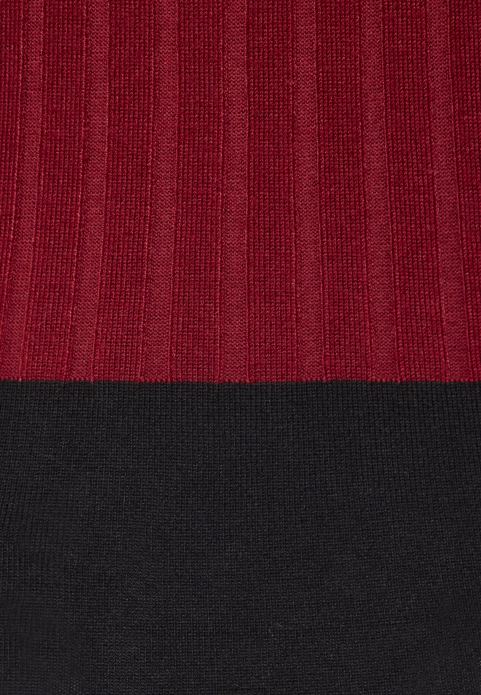 sievietes crew ausschnitt ripp top bodycon mini stricckleid shift kleita tumši sarkana/melna 2LHT217 Anna Field