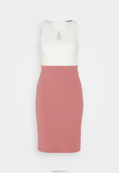 sievietes džersija kleita balta/rozā 2LHT36 Anna Field