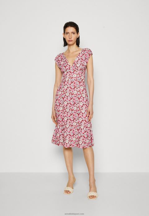 sievietes džersija kleita brūna/bēša/rozā 2LHT123 Anna Field