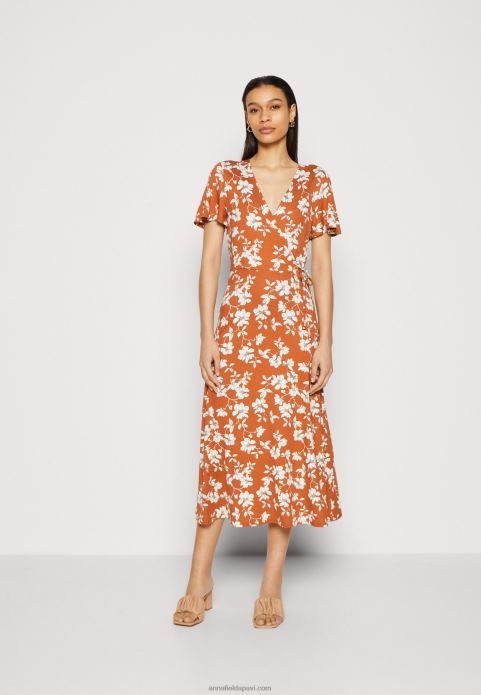 sievietes džersija kleita brūna/balta 2LHT185 Anna Field