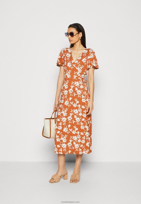 sievietes džersija kleita brūna/balta 2LHT185 Anna Field