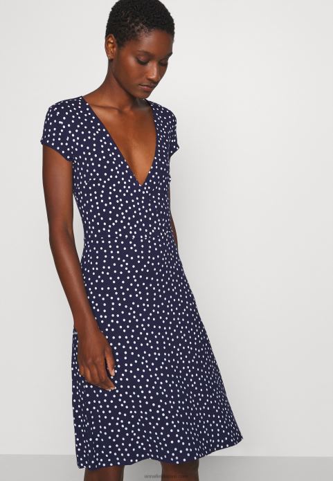 sievietes džersija kleita jūras zila/balta 2LHT129 Anna Field