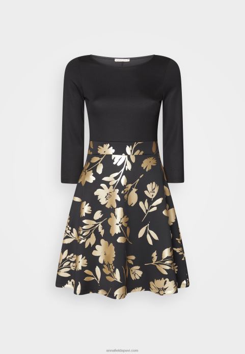 sievietes džersija kleita melnā zelta krāsā 2LHT186 Anna Field