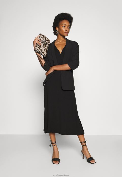 sievietes džersija kleita melna 2LHT101 Anna Field