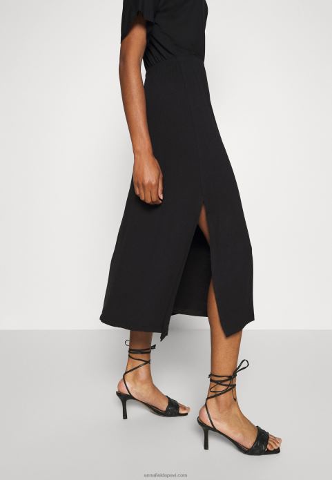 sievietes džersija kleita melna 2LHT101 Anna Field