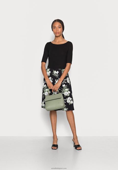 sievietes džersija kleita melna 2LHT169 Anna Field