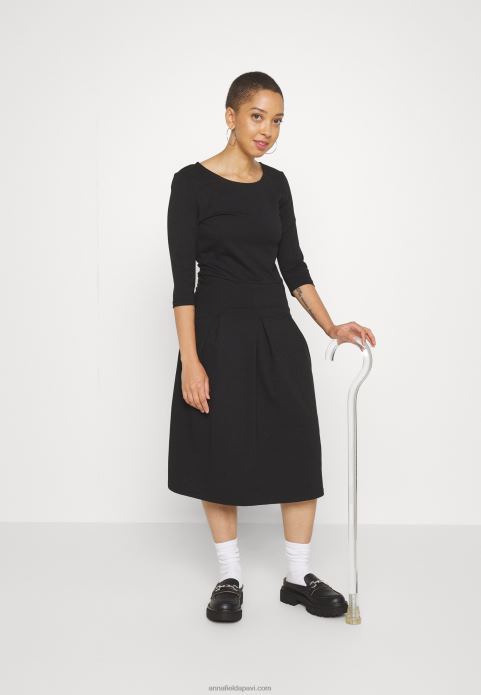 sievietes džersija kleita melna 2LHT181 Anna Field