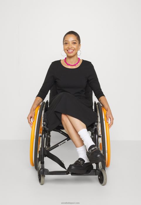 sievietes džersija kleita melna 2LHT181 Anna Field