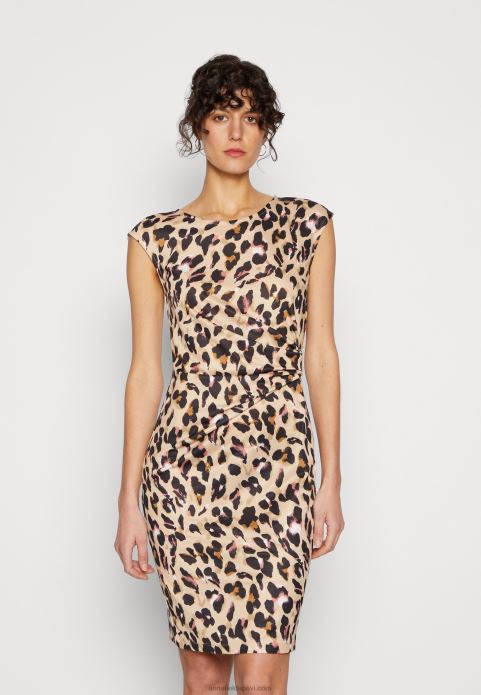 sievietes džersija kleita melna/bēša/daudzkrāsaina 2LHT161 Anna Field