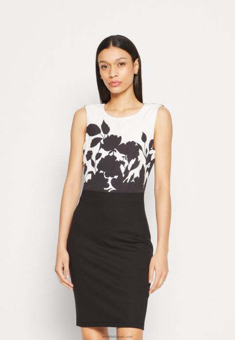 sievietes džersija kleita melna/balta 2LHT106 Anna Field