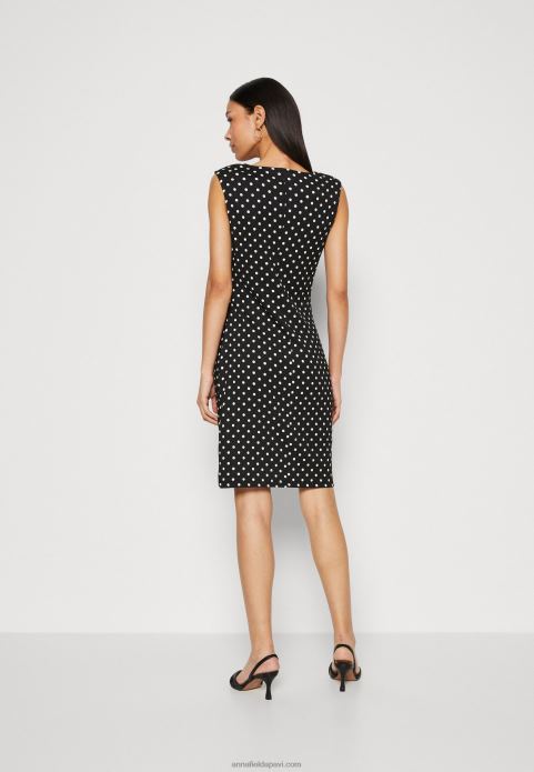 sievietes džersija kleita melna/balta 2LHT108 Anna Field