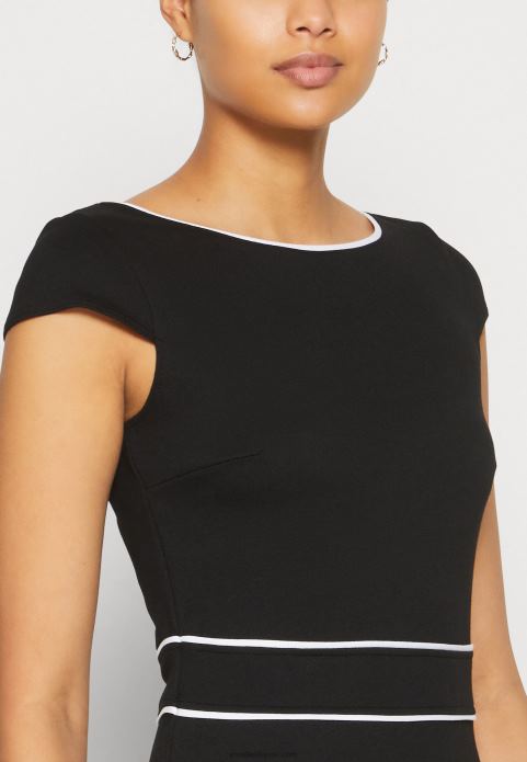 sievietes džersija kleita melna/balta 2LHT113 Anna Field