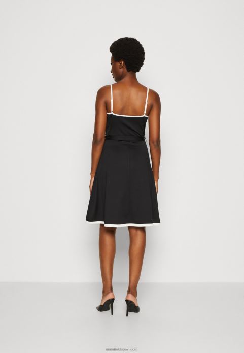 sievietes džersija kleita melna/balta 2LHT115 Anna Field