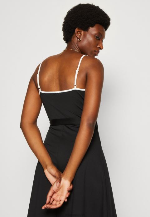 sievietes džersija kleita melna/balta 2LHT115 Anna Field