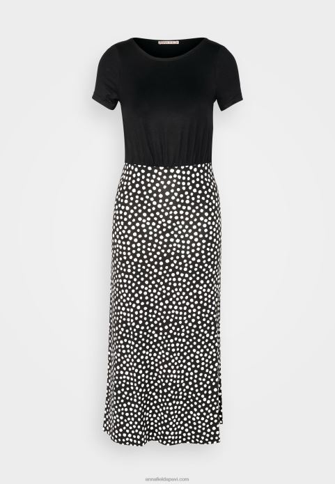 sievietes džersija kleita melna/balta 2LHT171 Anna Field