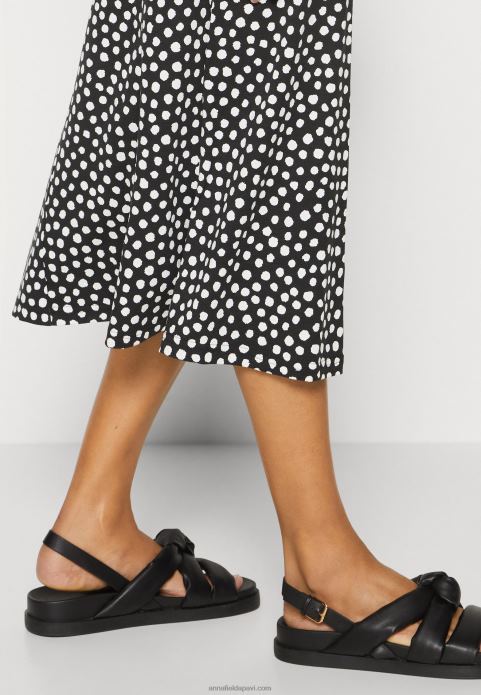 sievietes džersija kleita melna/balta 2LHT171 Anna Field