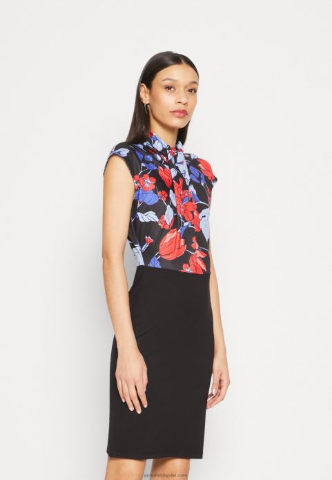 sievietes džersija kleita melna/sarkana/zila 2LHT184 Anna Field