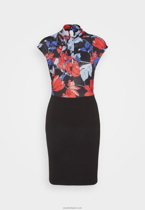 sievietes džersija kleita melna/sarkana/zila 2LHT184 Anna Field