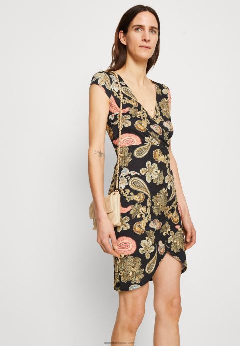 sievietes džersija kleita melna/vairāku krāsu 2LHT189 Anna Field