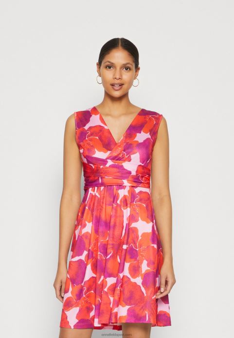 sievietes džersija kleita sarkana/rozā 2LHT117 Anna Field