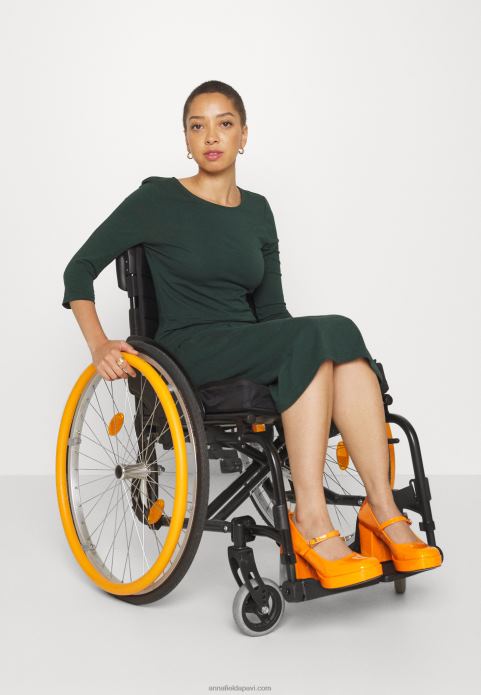 sievietes džersija kleita tumši zaļa 2LHT190 Anna Field