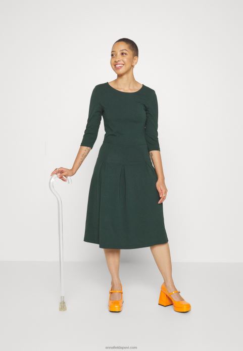 sievietes džersija kleita tumši zaļa 2LHT190 Anna Field