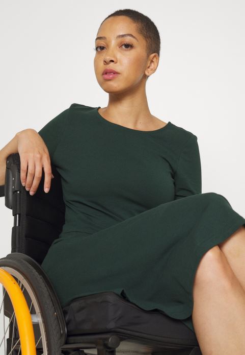 sievietes džersija kleita tumši zaļa 2LHT190 Anna Field