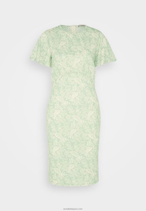 sievietes džersija kleita zaļa/gaiši zaļa 2LHT149 Anna Field