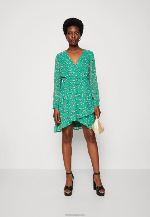 sievietes dienas kleita zaļa/daudzkrāsaina 2LHT28 Anna Field