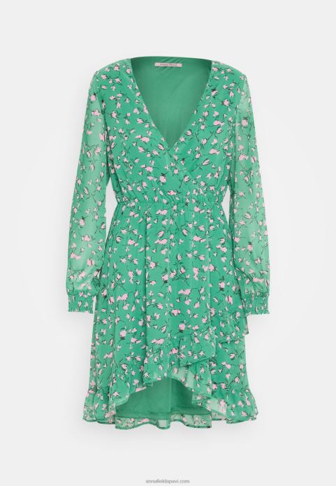 sievietes dienas kleita zaļa/daudzkrāsaina 2LHT28 Anna Field