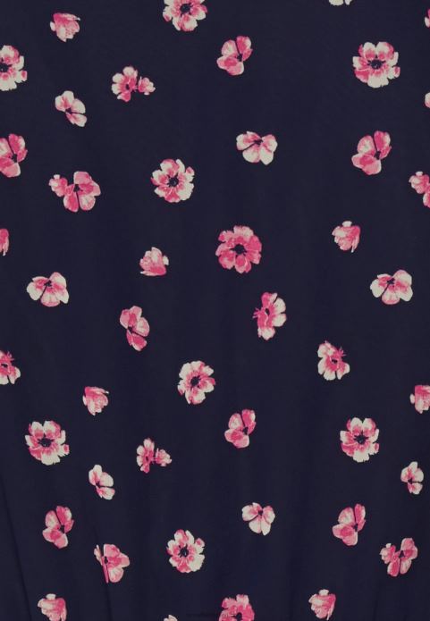 sievietes kleita ar v-veida piedurknēm dienas kleita tumši zila/rozā 2LHT23 Anna Field