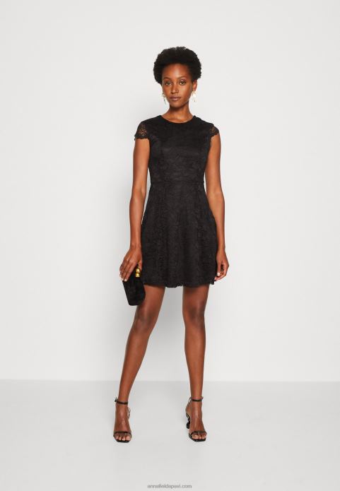 sievietes kokteiļkleita ballīšu kleita melna 2LHT64 Anna Field