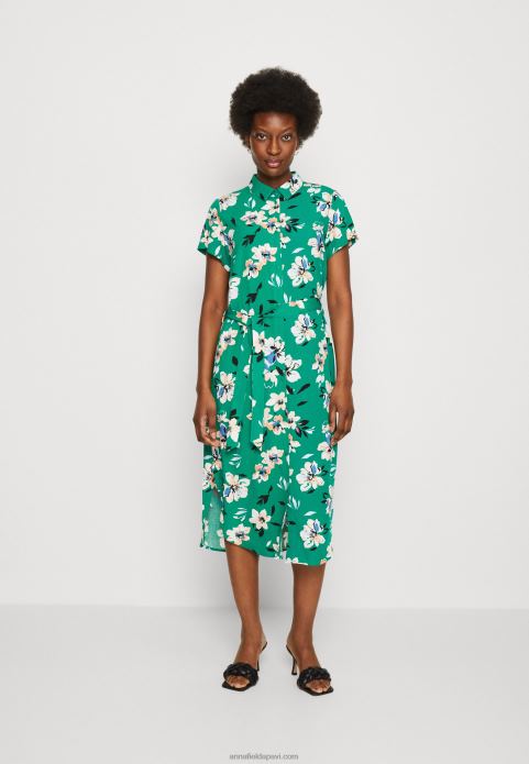 sievietes kreklkleita zaļa/rozā 2LHT89 Anna Field