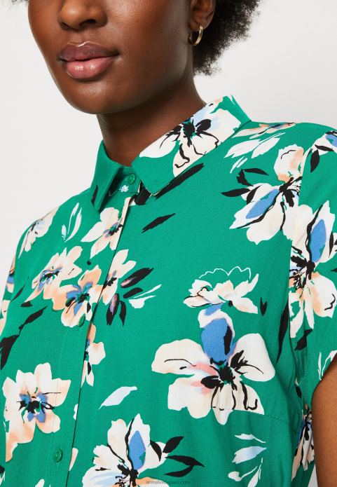 sievietes kreklkleita zaļa/rozā 2LHT89 Anna Field