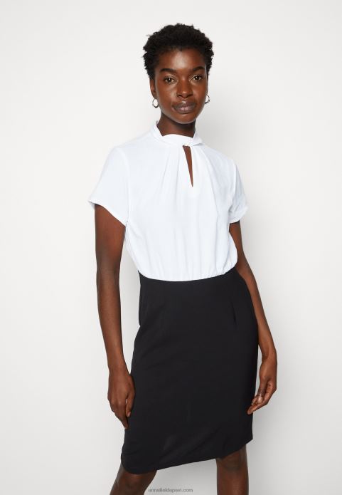 sievietes maiņu kleita melna/balta 2LHT200 Anna Field