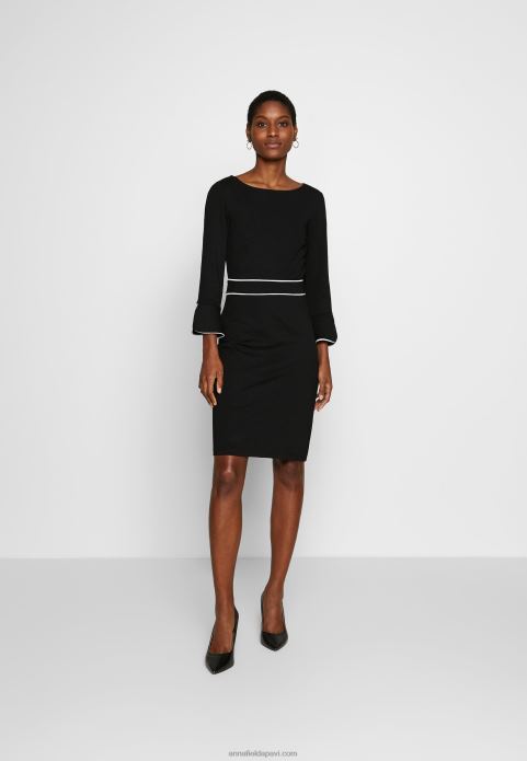 sievietes maiņu kleita melna/balta 2LHT98 Anna Field