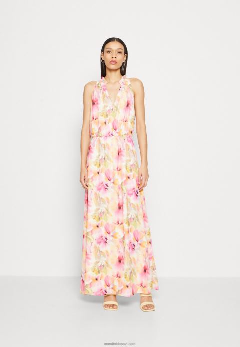 sievietes maxi kleita balta/rozā 2LHT223 Anna Field