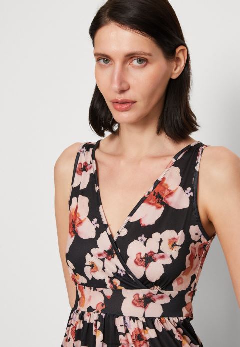 sievietes maxi kleita melna/rozā/daudzkrāsaina 2LHT141 Anna Field