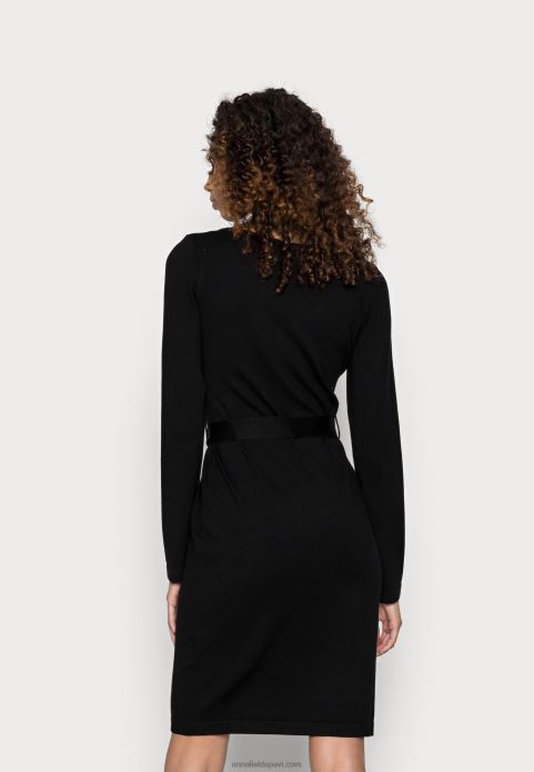 sievietes mežģīņu ieliktnis v izgriezums brīvs kleita džemperis kleita melna 2LHT227 Anna Field