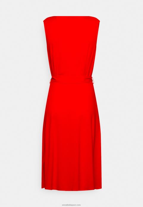 sievietes volant midi kleita dienas kleita sarkana 2LHT4 Anna Field