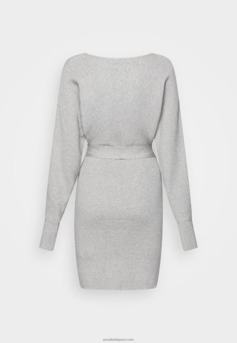 sievietes wrap v ausschnitt mini stricckleid mit grtel shift kleita plankumaina pelēka 2LHT216 Anna Field