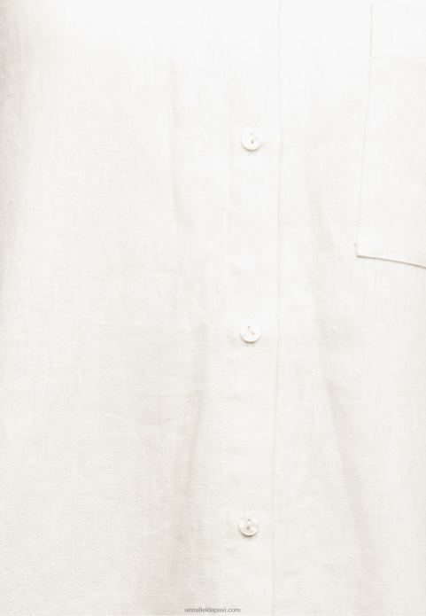 sievietes lina maisījuma pogām blūze pogām blūze bēša 2LHT680 Anna Field