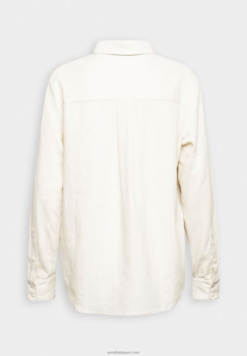 sievietes lina maisījuma pogām blūze pogām blūze bēša 2LHT680 Anna Field