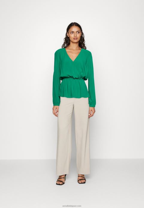 sievietes peplum blūze zaļa 2LHT692 Anna Field
