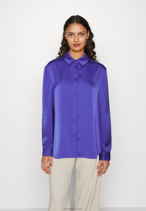 sievietes pogām blūze tumši zila 2LHT674 Anna Field