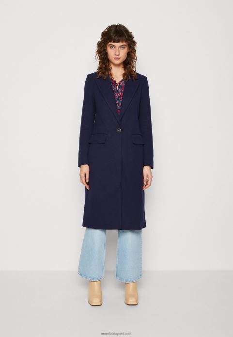 sievietes klasisks mētelis tumši zils 2LHT910 Anna Field