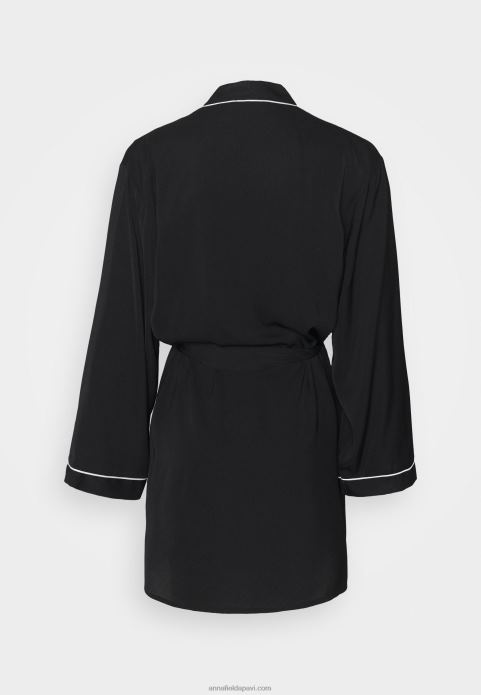 sievietes amanda satīna rītasvārki halāts melns 2LHT1088 Anna Field